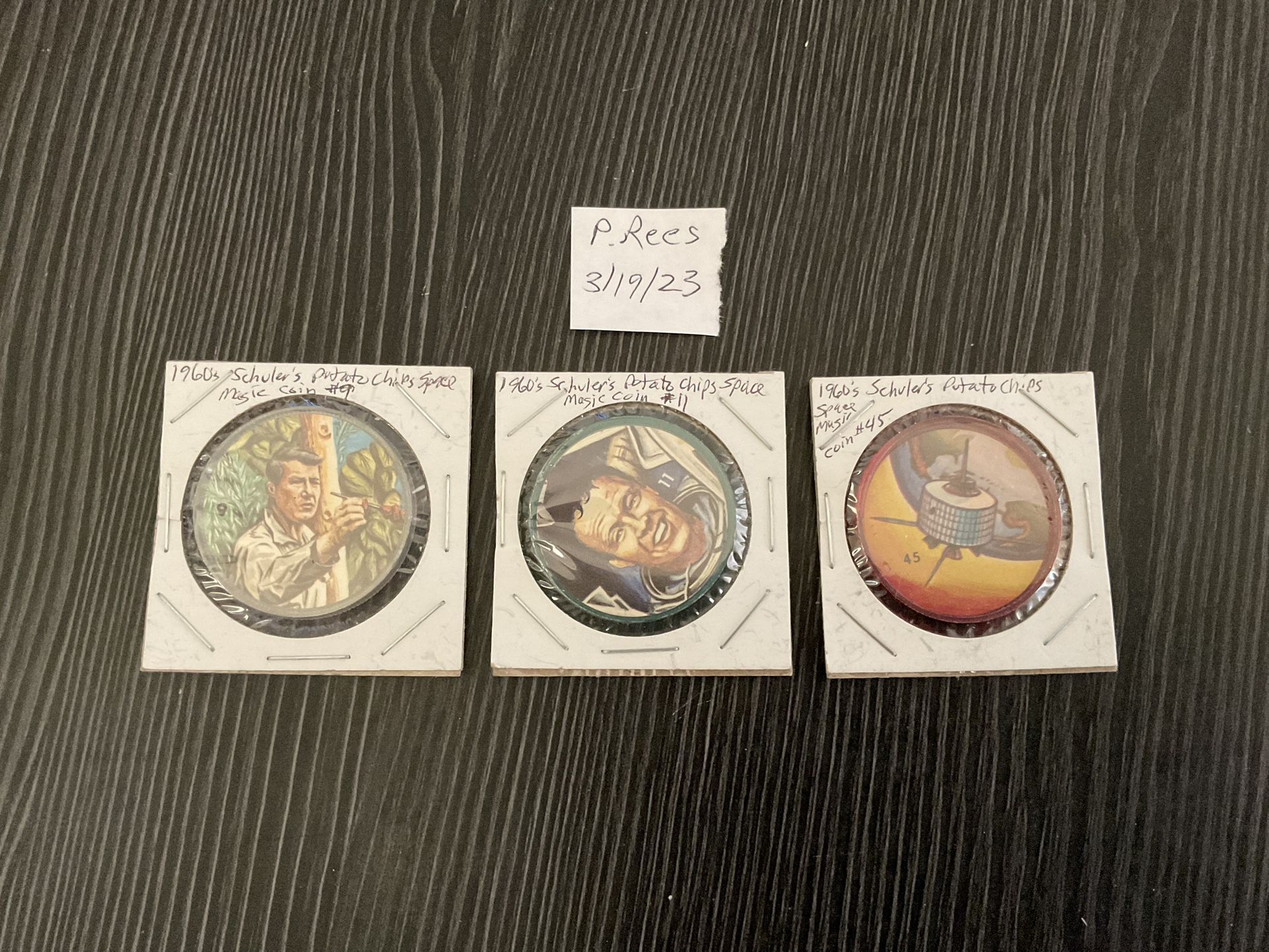 3 Vintage 1960s Schuler’s Potato Chips Space Magic Coins Collectibles Antiques 