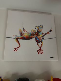 Chilling Frogs Canvas Art