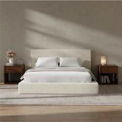 RECCI AirFrame Queen Upholstered Bed Frame with Plush Padded Headboard
