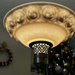 1920’s Art Nouvean Torch Brass & Marble Floor Lamp