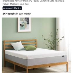 Zinus Queen Mattress + Bed Frame