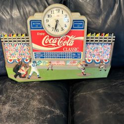Coca Cola Baseball Vintage 90's Clock