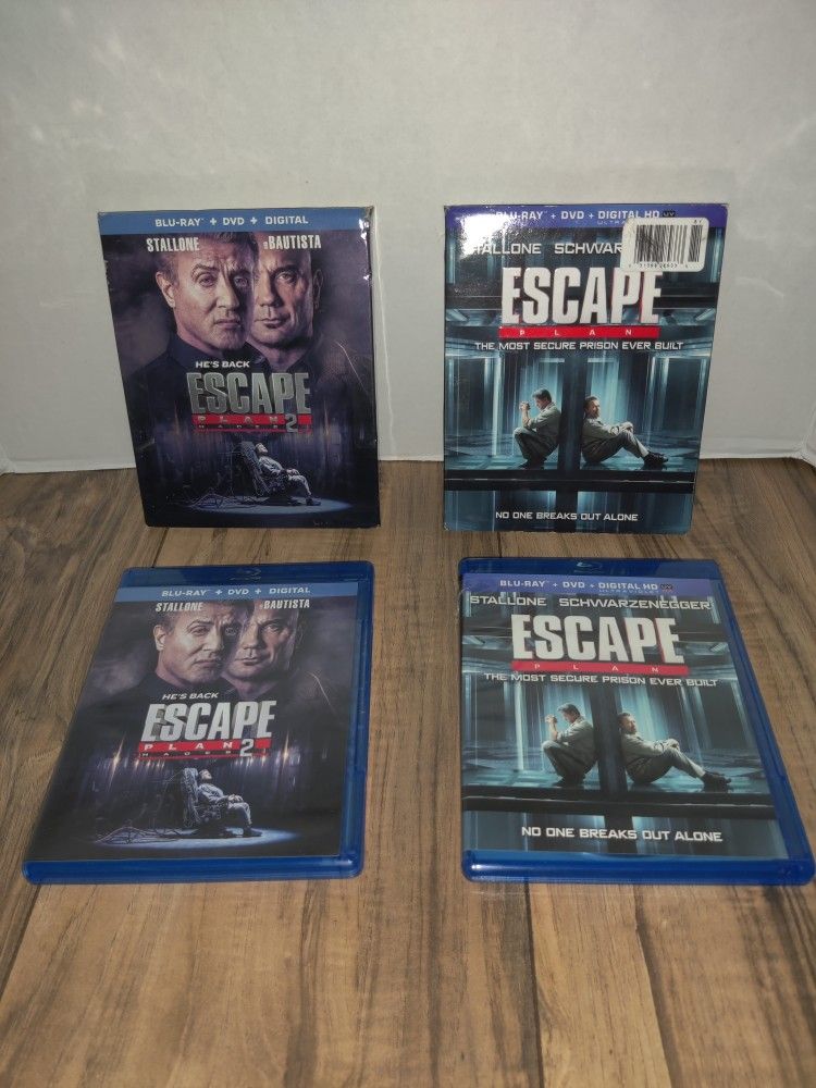 Escape Plan & Escape Plan 2 Hades Movies [ Blu-Ray / DVD / Digital ]