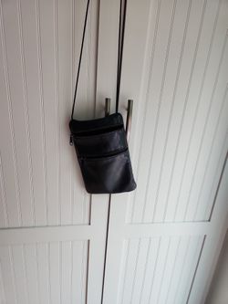 Dark Blue Leather Crossbody Purse