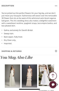 Ivory Wedding Gown Size 4  Thumbnail