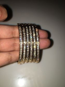 6 18kt gold plated bangle
