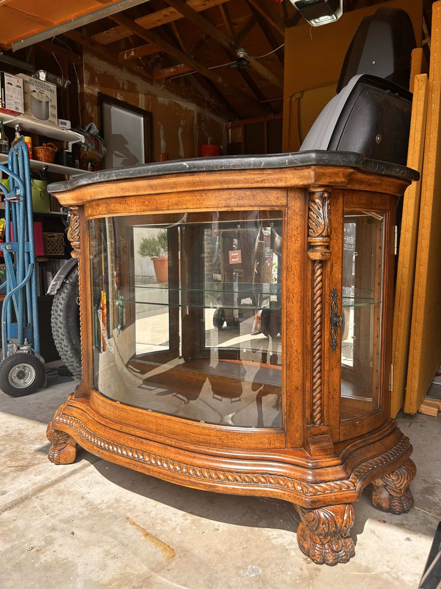 Curved Glass Lighted Display Case