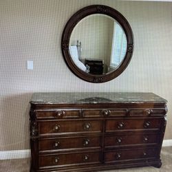 Dresser With Mirror Marble Top 
