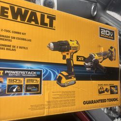 Dewalt drill & grinder 20v with batteries & a charger