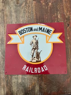 Boston and Maine Railroad Metal Sign