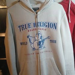 White ZIP Up True Religion WHITE SIZE LG