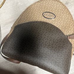 Guess Leather Brown Backpack 