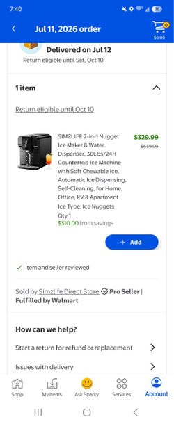 New countertop nugget ice maker ans water dispenser