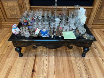Wooden glass top coffee table