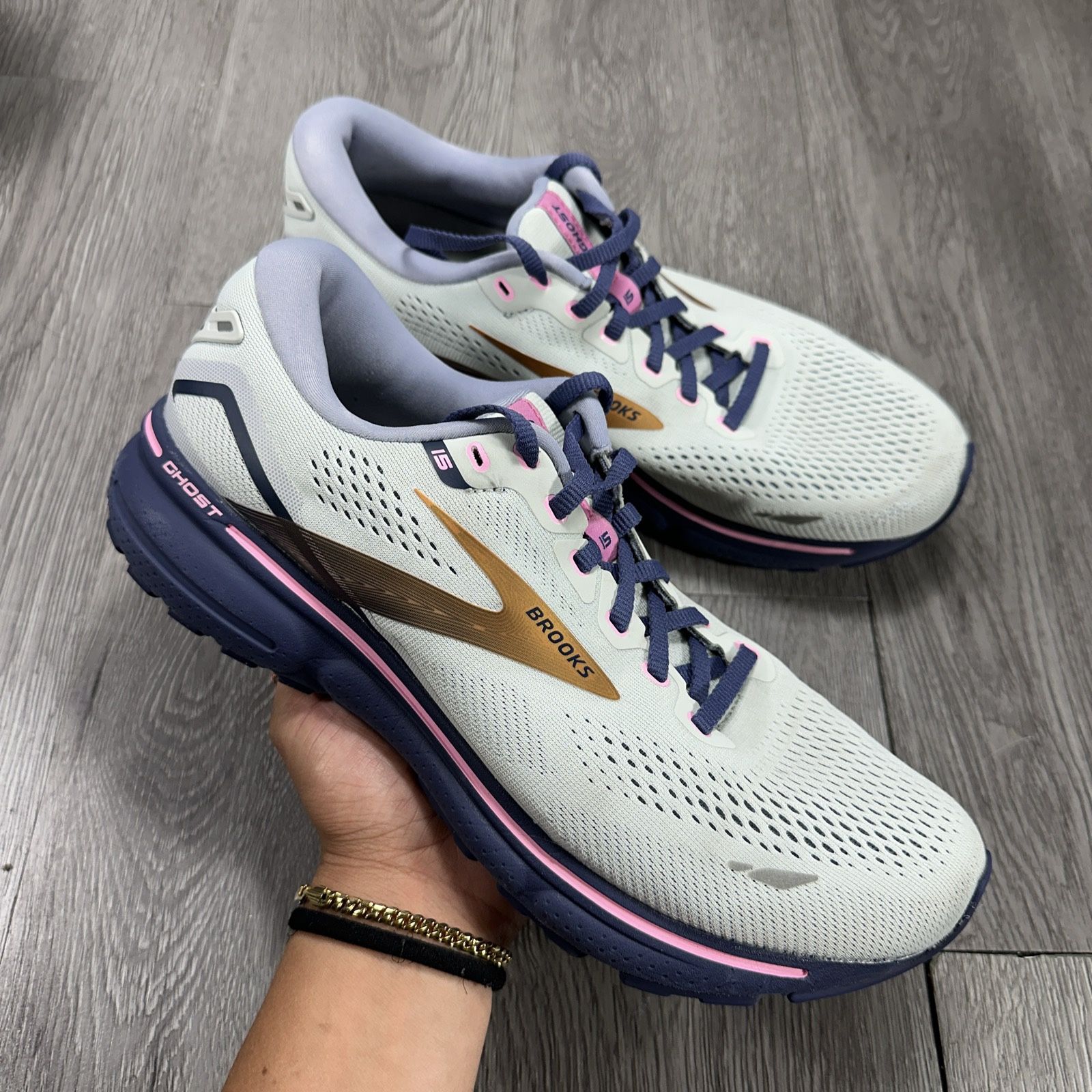 Brooks Womens Ghost 15 1203801D492 White Running Shoes Sneakers Size 10.5 D,All Products : American Fashion Style Bags On Sale