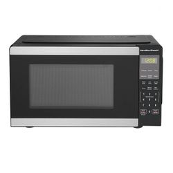 Hamilton Beach 0.9 Cu ft Countertop Microwave Oven, 900 Watts, Stainless Steel, New 