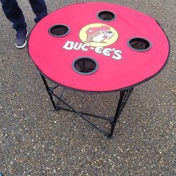 Bucees Folding Cup Holder Table