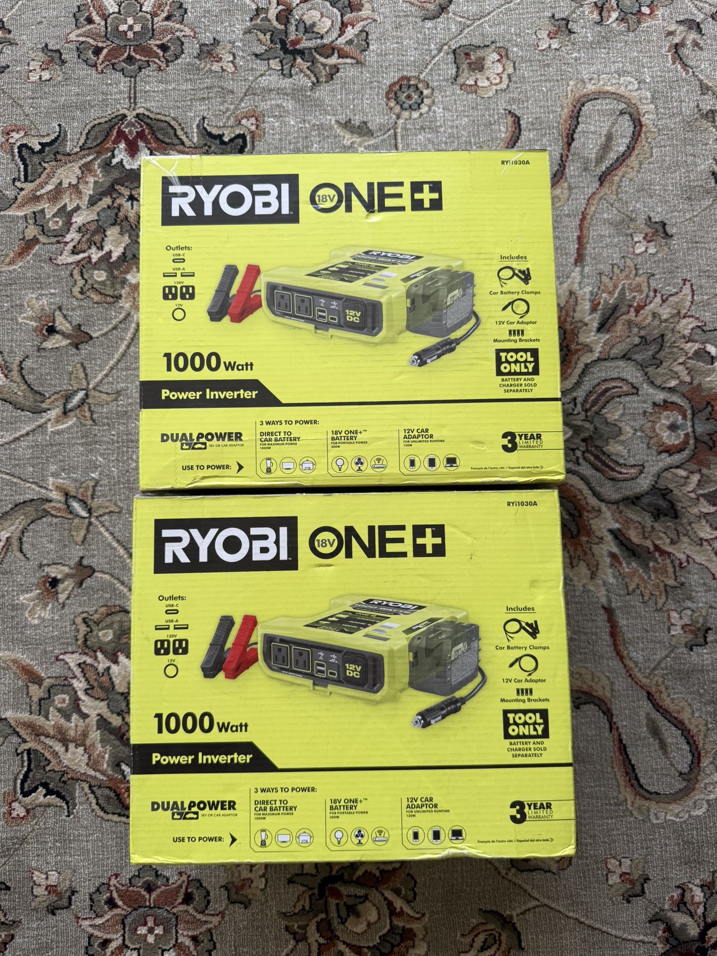 RYOBI ONE+ 18V 1000-Watt Max 12-Volt Automotive Power Inverter
