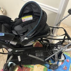 Baby N Go Double Stroller With Car Seats