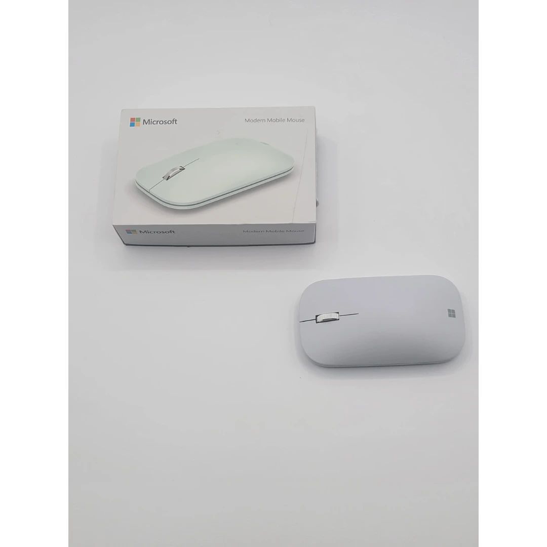 Microsoft Modern Mobile Mouse - Glacier - Comfortable Right/Left Hand Use with Metal Scroll Wheel, Wireless, Bluetooth for PC/Laptop/Desktop, works wi