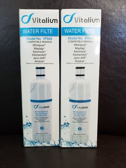 2) Vitalium Refrigerator Water Filters VF645 - fits EDR2RXD1 whirlpool,  maytag, kenmore, kitchenaid, jennair, amana. for Sale in Greenville, SC -  OfferUp