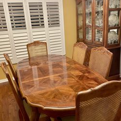 Dining Room Table, 6 Chairs And China Cabinet