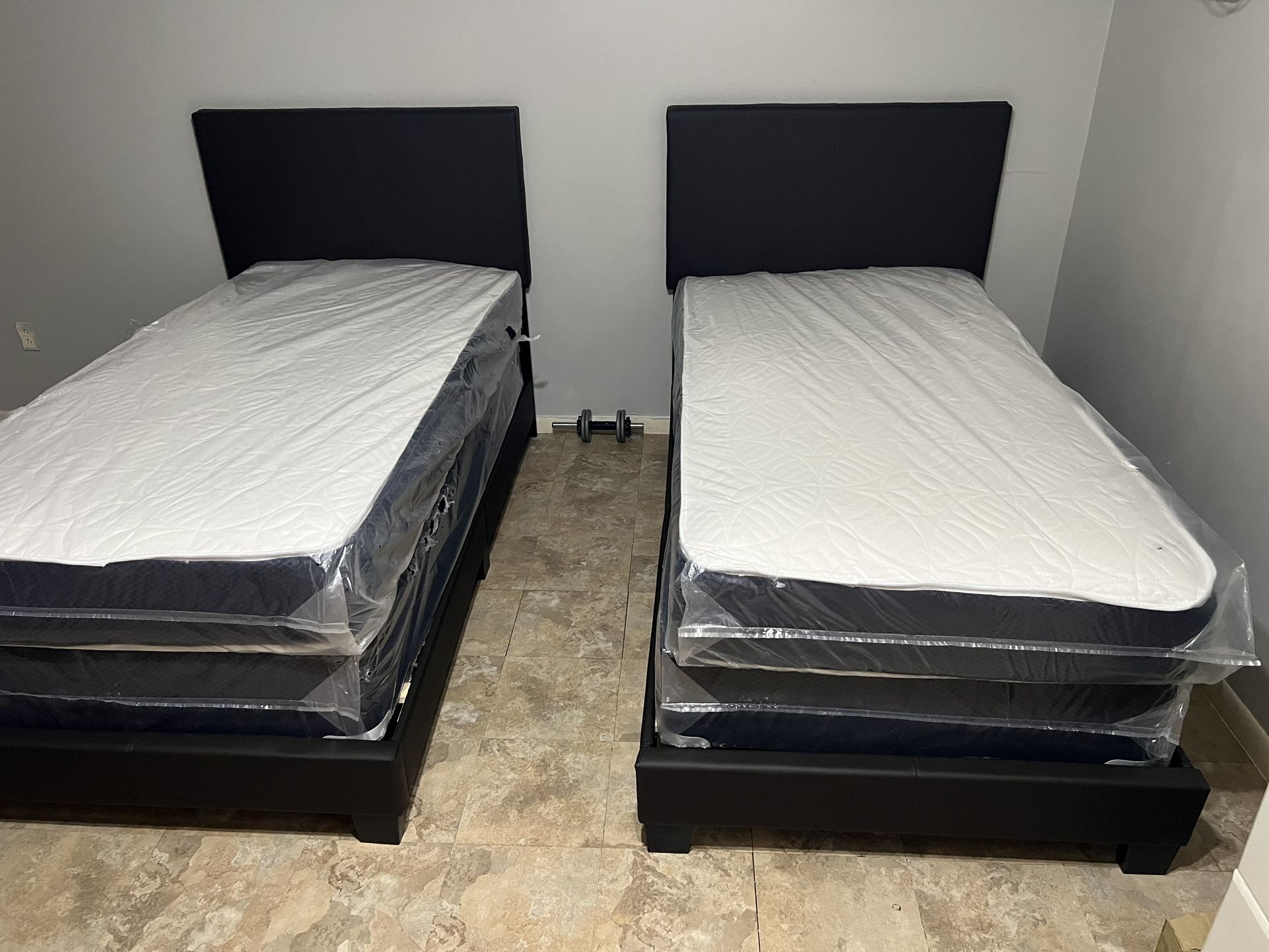 2 Twin Size Bed Frame With Mattress All New Furniture And Free Delivery