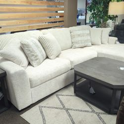 NEW Soft White SOFA Sectional Couch Chaise Fabric