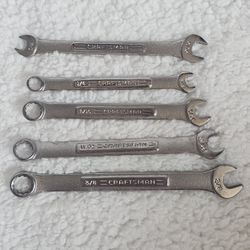 Craftsman set Of 5 Wrenches Combination And Open End