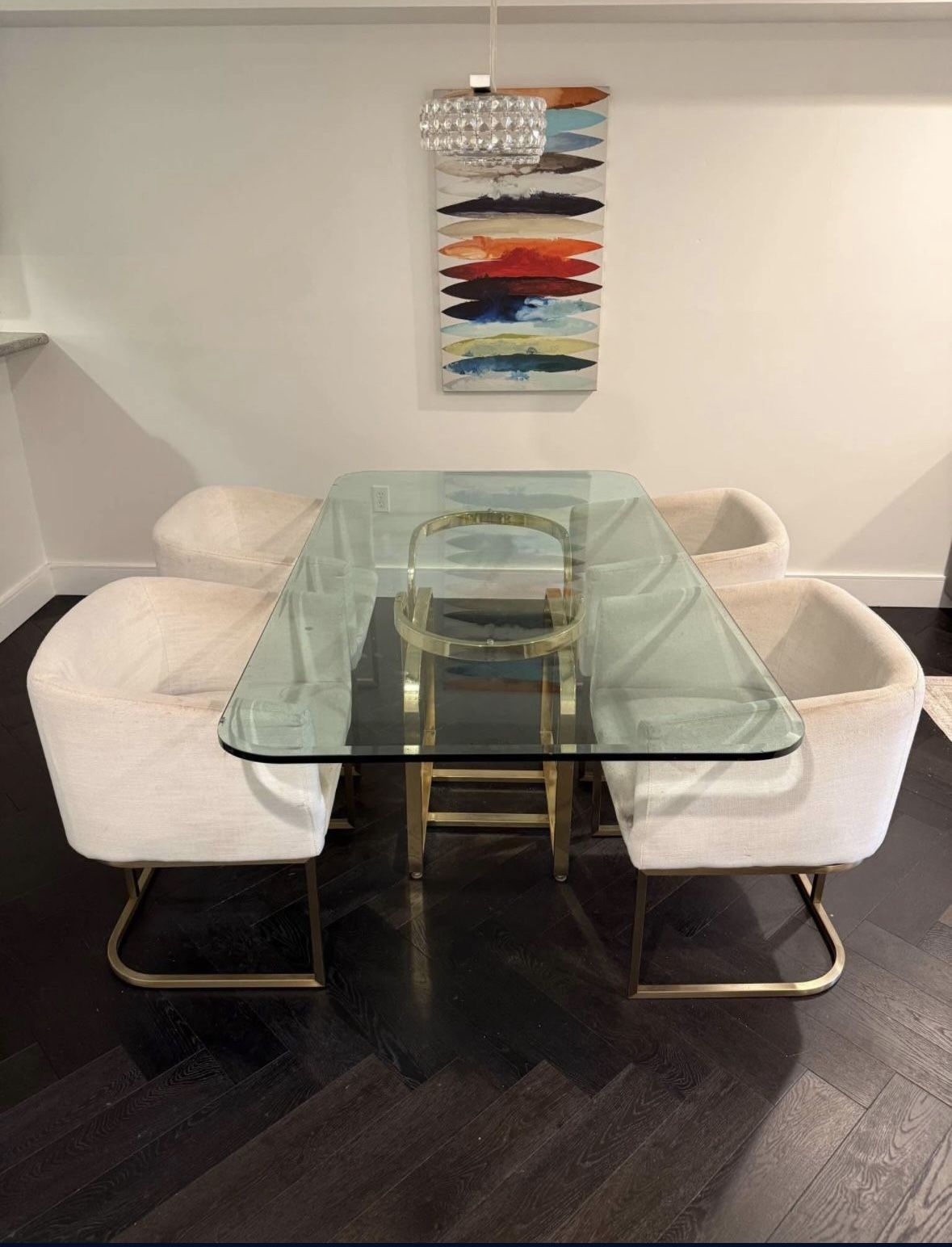 Glass Dining Table With Chair Set