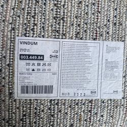 IKEA “VINDUM” High Pile Area Rug 6’7” x 8’10” White with Charcoal Gray Accent Yarns. 