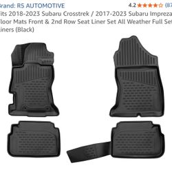 Subaru Crosstrek 17-23 Subaru Impreza Floor Mats Front & 2nd Row All Weather Set