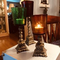 Nice Decorative Items, They can be used as Candle Holders  as Shown In Pics  Great As A Table Center Piece