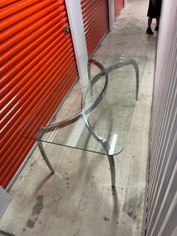 Glass and chrome dinning table