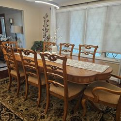 Large 8-Seater Dining Table With Chairs