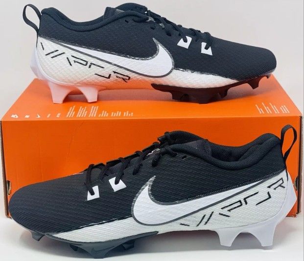 Brand New Nike Vapor Edge Speed 360 2 Black White Football Cleats Men Sizes 7, 7.5, 8, 8.5, 9, 9.5, 10, 11, 13