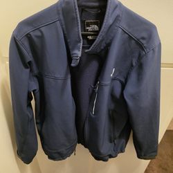 The North Face Mens Long Sleeve Blue Full Zip Soft Shell Jacket Large L