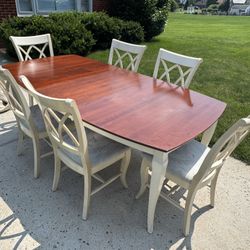 Beautiful Dining Table w/ 6 Chairs, Extension Leaf & Pad - VG Cond. - Marietta