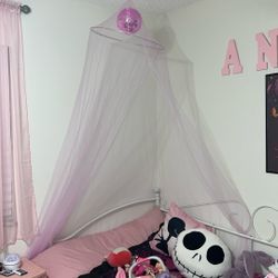 Pink Net Bed Canopy $10 with Pink Disco Ball Or Buy Each Separate For $5
