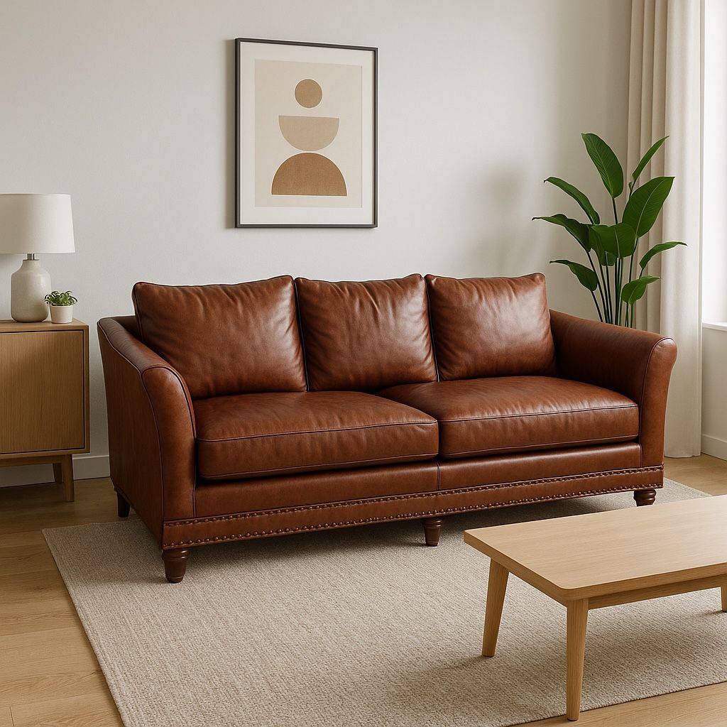 Bernhardt Brown Leather Sofa