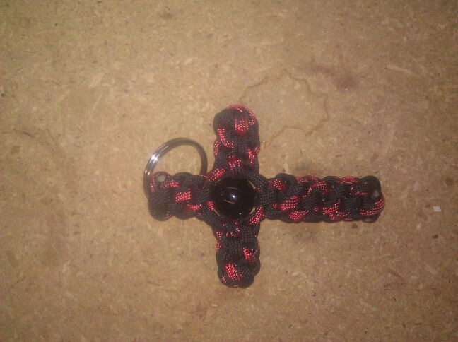 Paracord cross keychain