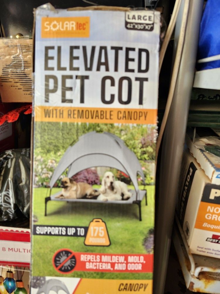 Solartec Elevated Pet Cot With Canopy