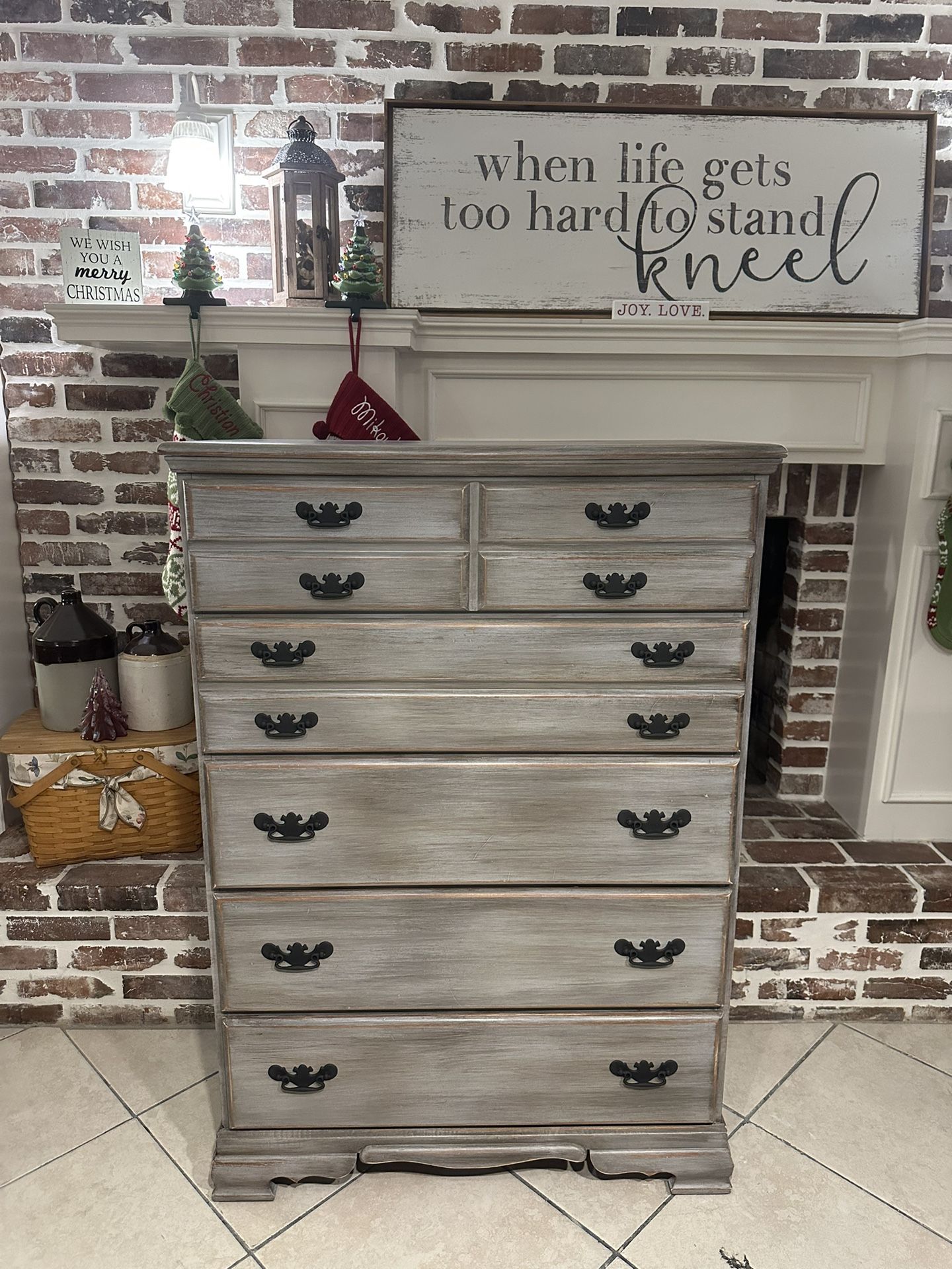 Beautiful Refinished Solid Wood Tall Dresser / Chest of Drawers