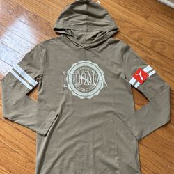 NWT Puma Olive Long Sleeve Hoodie Tshirt Size XL 18/20