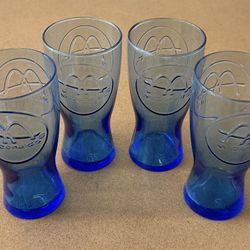 1961 McDonald’s “Blue McDonald’s” Drinking Glasses Set of 4( pre-owned)