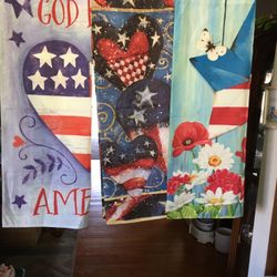Large holiday flags. Five dollars each. Other holiday flags available