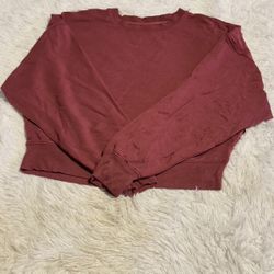 Altar'd State Red Cropped Long Sleeve Sweater