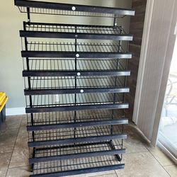 Black Metal retail Display Rack 9 Shelves