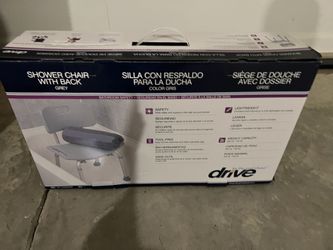 Drive Medical RTL12202KDR Bathroom Bench with Back, Gray