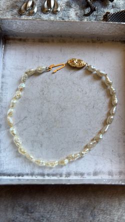 Vintage Cultured Pearl Necklace with 14k Gold Clasp 1940’s-1950’s